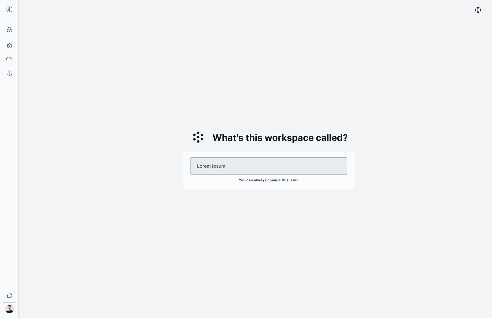 Choose a track → choose how to start → privacy → name the workspace → land in the stage-gated task list.